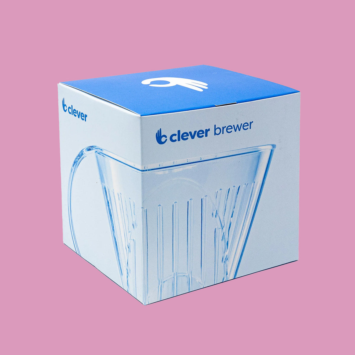 Clever Dripper coffee brewer in its blue and white Clever brewer box