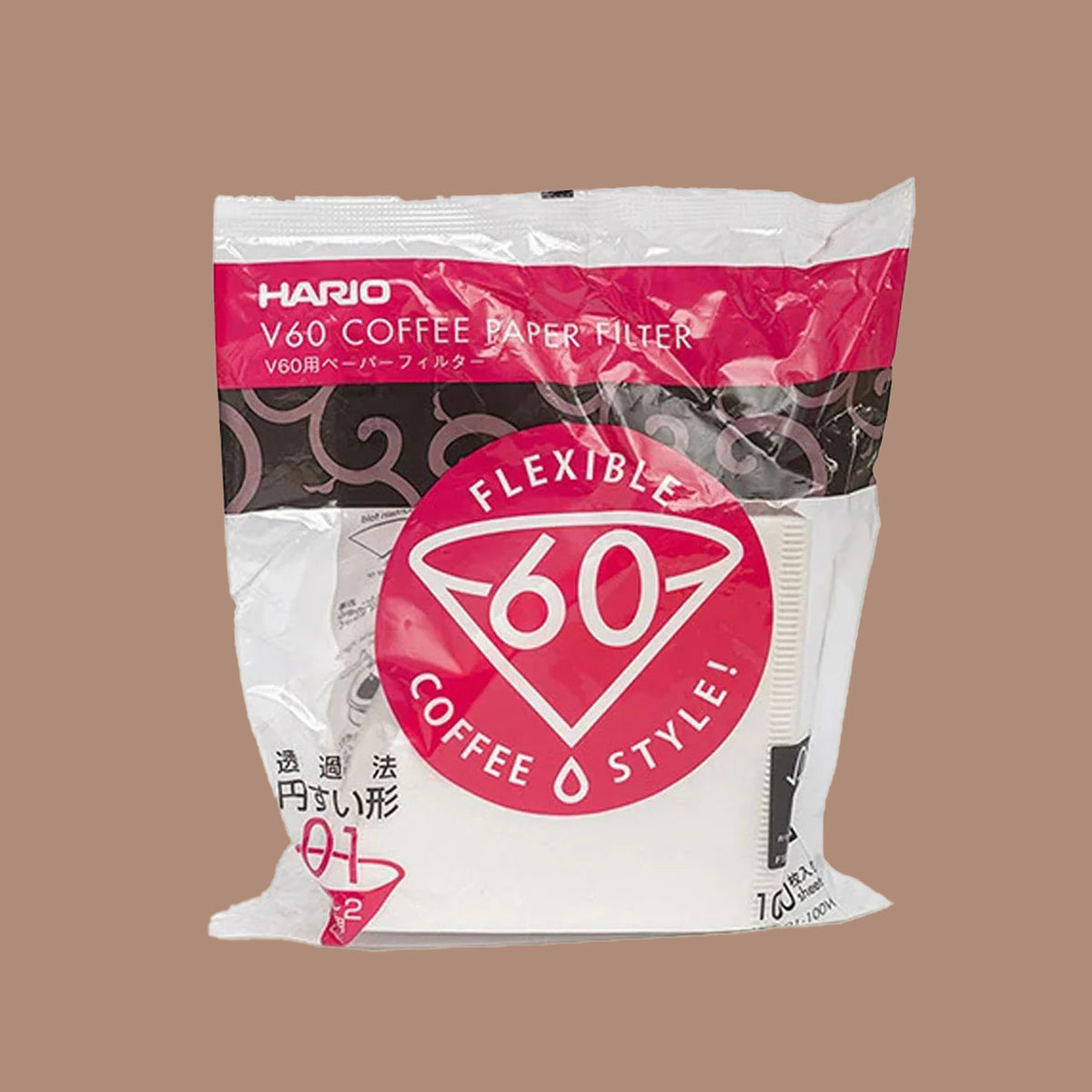 Pack of 100 Hario V60 paper coffee filters